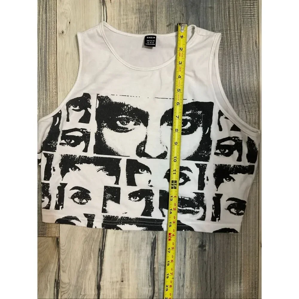 SHEIN crop tank , graphic white shirt size xl - Picture 6 of 7